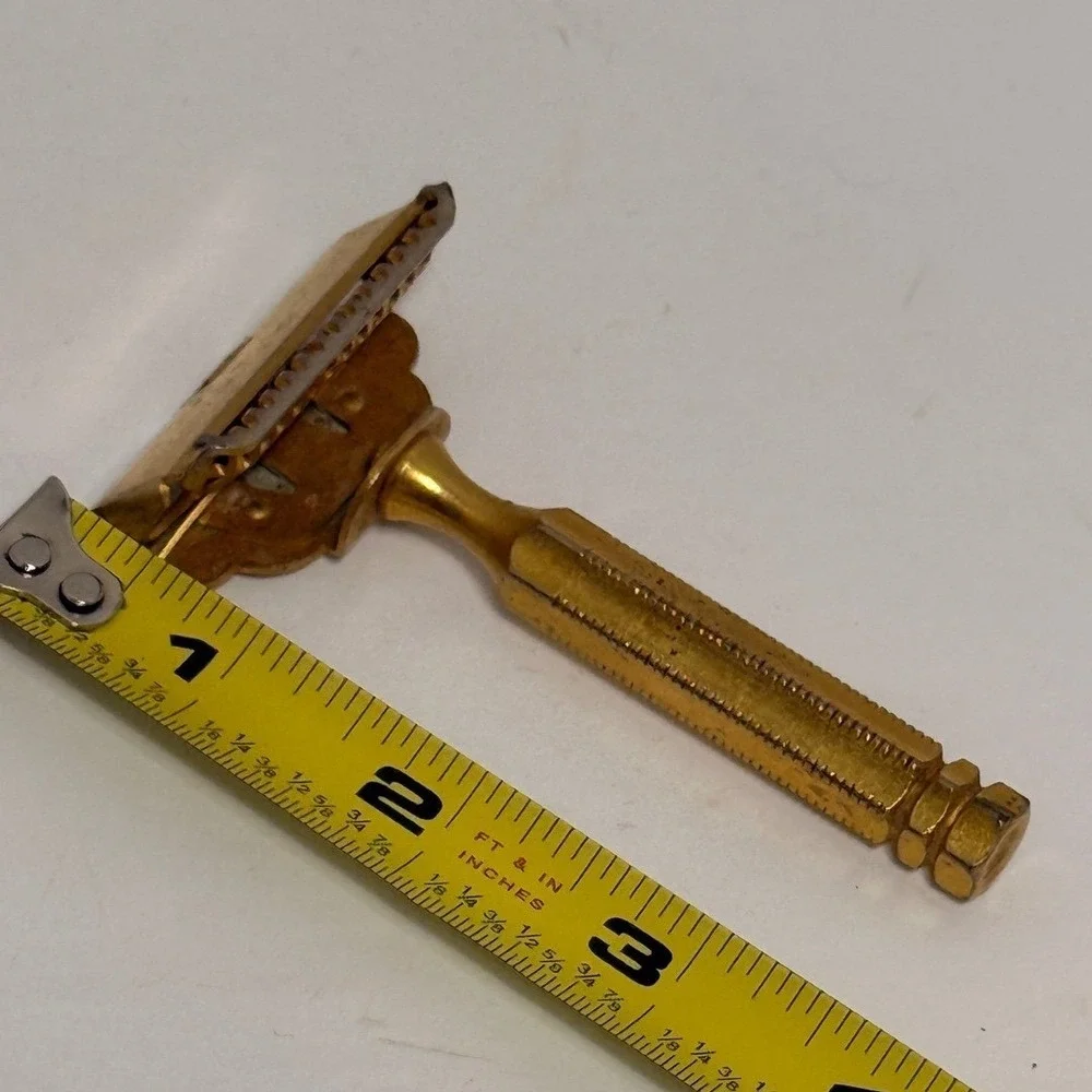 GEM JUNIOR Safety Razor Gold Tone‎ Vintage Double Edge Made in USA